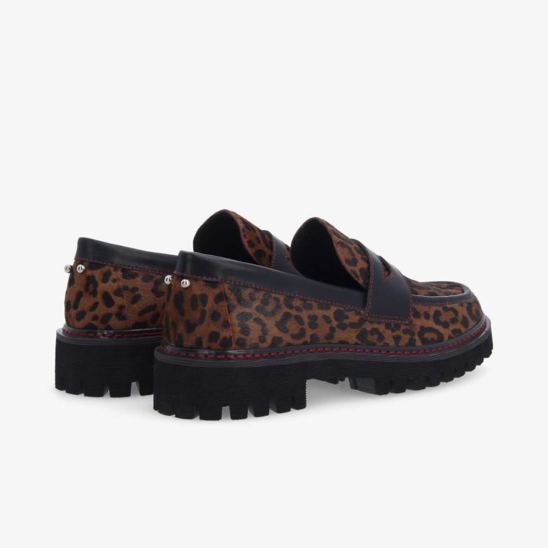 MYSEN LOAFER W - PONY LEO - BROWN